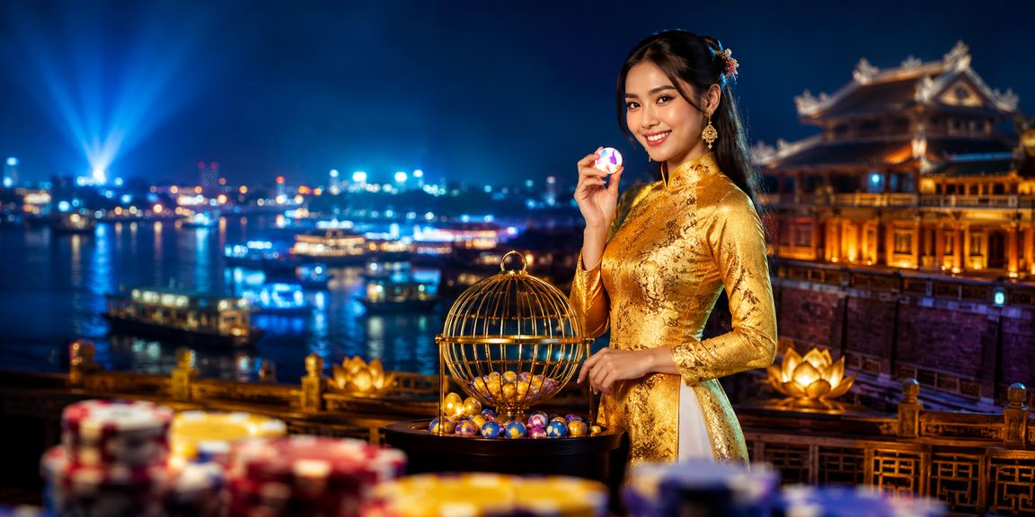 Người chơi xổ số và slot tại Huế với trang phục áo dài truyền thống